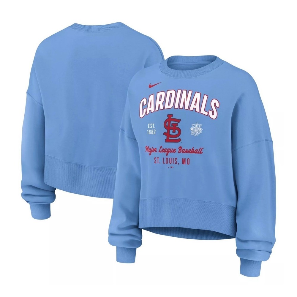 St. Louis Cardinals Nike Light Blue Womens‎ Large Oversize Pullover Sweatshirt